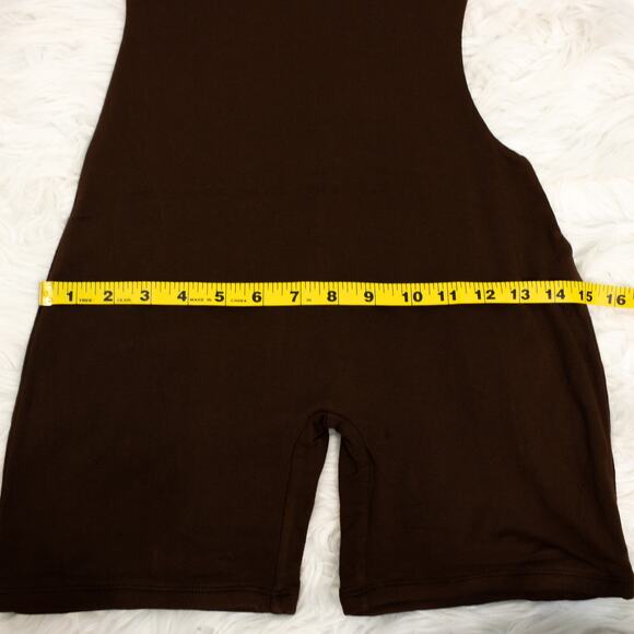 Naked Wardrobe Brown Strapless Waist Cut Out Romper Women Large Minimalistic - Picture 4 of 8